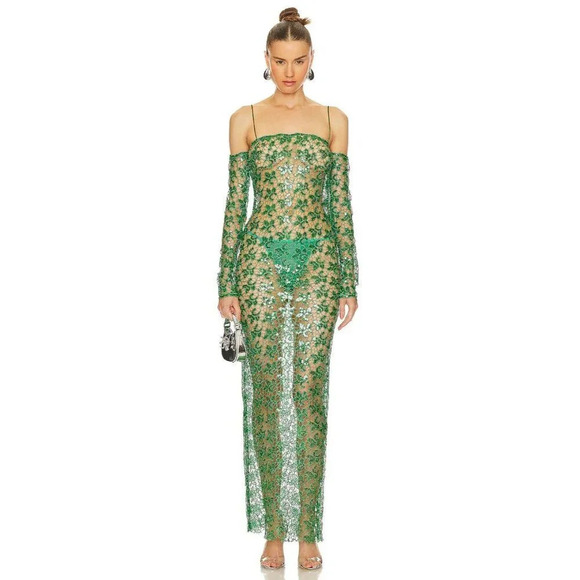 THE NEW ARRIVALS BY ILKYAZ OZEL Moss Dress in Jade Imperial 36 4 New Womens Gown - Picture 1 of 17